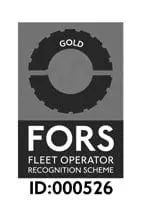 FORS Gold badge for Fleet Operator Recognition Scheme with ID: 000526 displayed at the bottom.