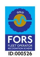 FORS Gold badge for Fleet Operator Recognition Scheme with ID number 000526 at the bottom.