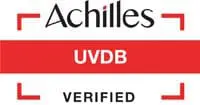Achilles UVDB Verified logo with red and black text and border accents.