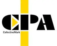 Black CIPA text with a yellow vertical stripe and CollectiveMark written below on a white background.