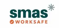 SMAS Worksafe logo with a checkmark and asterisk symbol.