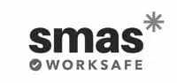 Smas WORKSAFE logo with a checkmark and an asterisk symbol.