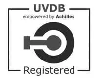 UVDB Registered logo with empowered by Achilles text and a circular key-like symbol.